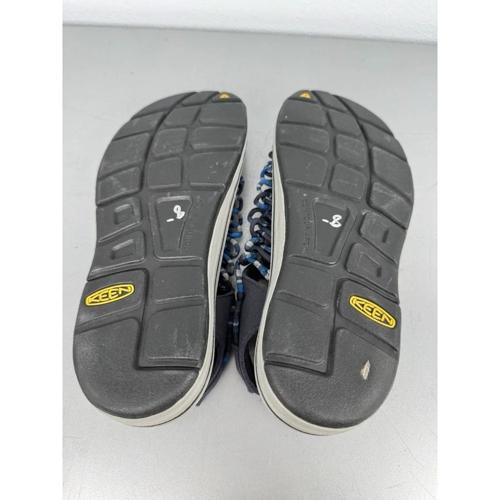 Keen Uneek Sandals Mens 9 Blue Gray Paracord Shoes Hiking Fishing Beach Boat‎